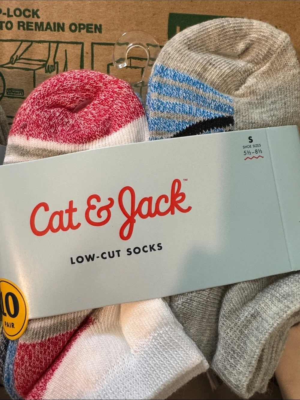 20 pairs of size Small Cat & Jack Low-Cut Socks - White, Gray & Pink